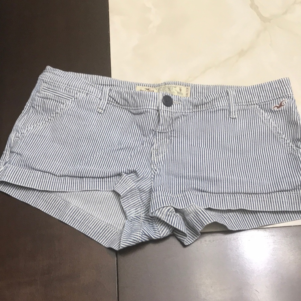 Cute blue and white striped shorts